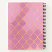 Moderne roze en goudglitter-monogram notitieboek (Achterkant)