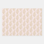 Moderne roze en goudkalligrafie kerst inpakpapier vel (Voorkant)