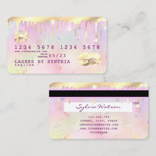 moderne roze en goudkredietverlening Kaart Visitekaartje (Voorkant / Achterkant)