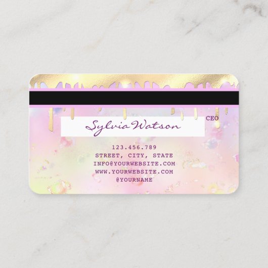 moderne roze en goudkredietverlening Kaart Visitekaartje (Achterkant)