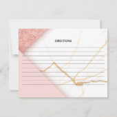 Moderne roze en goudmarmer bruiloft - Recipkaart Notitiekaartje (Achterkant)
