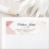 Moderne roze en goudmarmer etiket (Insitu)