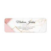 Moderne roze en goudmarmer etiket (Voorkant)