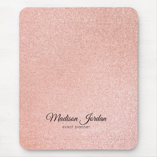 Moderne roze en goudmarmer Glitter Muismat (Voorkant)