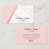 Moderne roze en goudmarmer Glitter Visitekaartje (Voorkant / Achterkant)