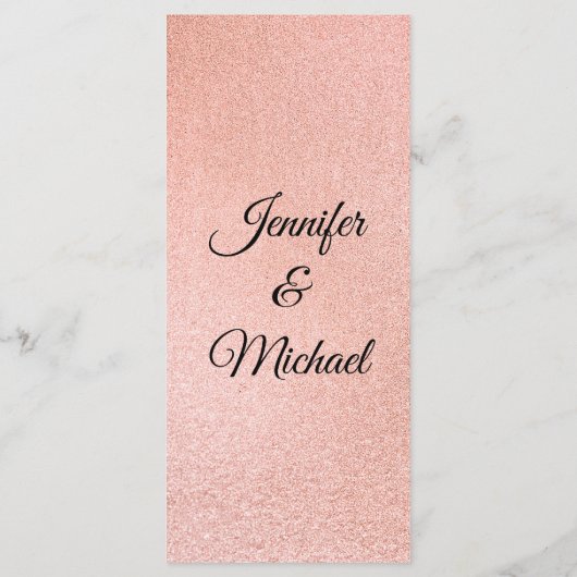 Moderne roze en goudmarmer menu (Achterkant)