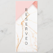 Moderne roze en goudmarmer met voorbehouden stoel menu (Voorkant)