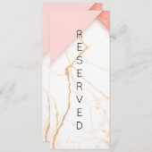 Moderne roze en goudmarmer met voorbehouden stoel menu (Voorkant / Achterkant)