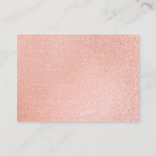 Moderne roze en goudmarmer plaatskaartje (Achterkant)