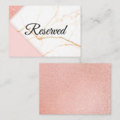 Moderne roze en goudmarmer plaatskaartje (Voorkant / Achterkant)