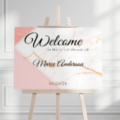 Moderne roze en goudmarmer Poster