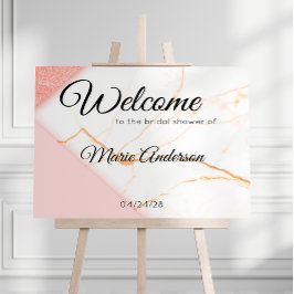 Moderne roze en goudmarmer Poster