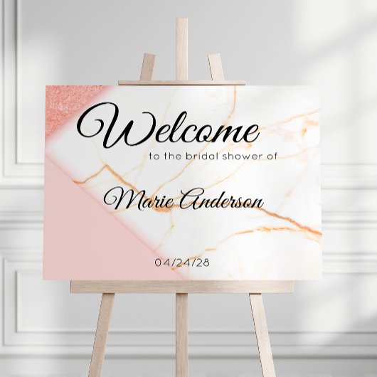 Moderne roze en goudmarmer Poster