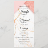 Moderne roze en goudmarmer programmakaart (Voorkant)