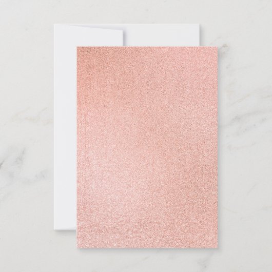 Moderne roze en goudmarmer RSVP kaartje (Achterkant)