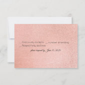 Moderne roze en goudmarmer RSVP kaartje (Achterkant)