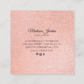 Moderne roze en goudmarmer vierkante visitekaartje (Achterkant)