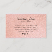 Moderne roze en goudmarmer visitekaartje (Achterkant)