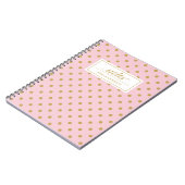 Moderne roze en goudpokken Patroonnaam Notitieboek (Linkerzijde)
