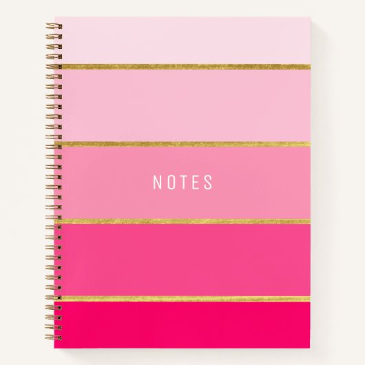 Moderne roze en goudtijzer notitieboek (Voorkant)