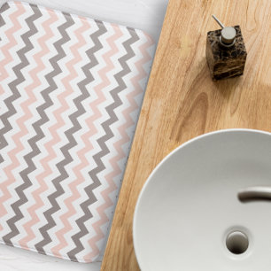 Moderne roze en grijze chevron badmat