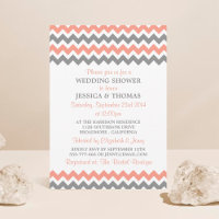 Moderne roze en grijze Chevron Wedding Shower