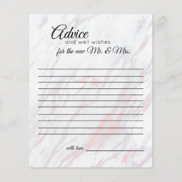 Moderne roze en grijze marmer Advice Kaart