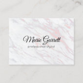 Moderne roze en grijze marmer afsprakenkaartje (Achterkant)
