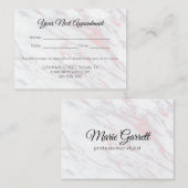 Moderne roze en grijze marmer afsprakenkaartje (Voorkant / Achterkant)