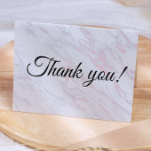 Moderne roze en grijze marmer bedankkaart