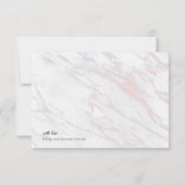 Moderne roze en grijze marmer bedankkaart (Achterkant)