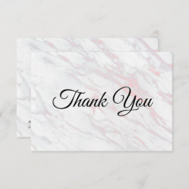 Moderne roze en grijze marmer bedankkaart