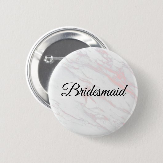 Moderne roze en grijze marmer Bridesmaid Ronde Button 5,7 Cm (Voorkant /achterkant)