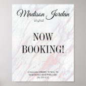 Moderne roze en grijze marmer Business Poster (Voorkant)