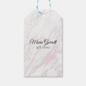 Moderne roze en grijze marmer cadeaulabel (Voorkant)