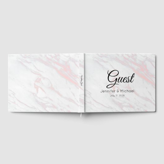 Moderne roze en grijze marmer gastenboek (Volledig)