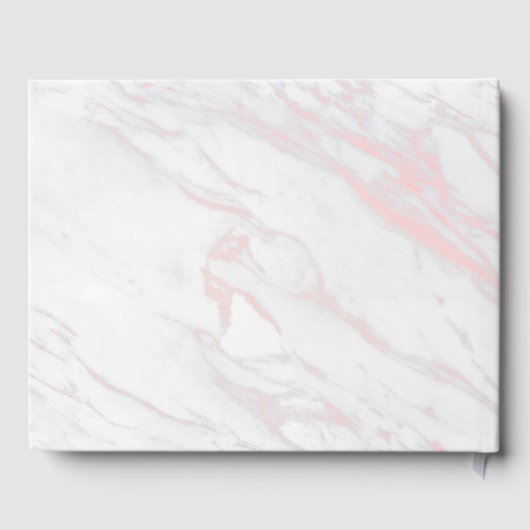 Moderne roze en grijze marmer gastenboek (Achterkant)