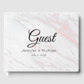 Moderne roze en grijze marmer gastenboek (Voorkant)