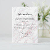 Moderne roze en grijze marmer informatiekaartje (Staand voorkant)