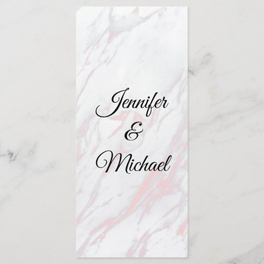 Moderne roze en grijze marmer menu (Achterkant)