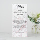 Moderne roze en grijze marmer menu (Staand voorkant)