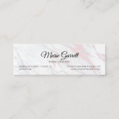 Moderne roze en grijze marmer mini visitekaartje (Achterkant)