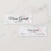 Moderne roze en grijze marmer mini visitekaartje (Voorkant / Achterkant)