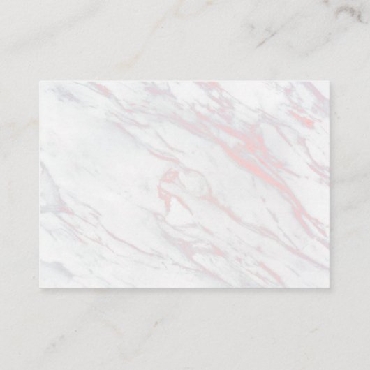 Moderne roze en grijze marmer plaatskaartje (Achterkant)