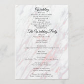 Moderne roze en grijze marmer programmakaart (Achterkant)