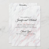 Moderne roze en grijze marmer programmakaart (Voorkant / Achterkant)