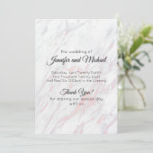 Moderne roze en grijze marmer programmakaart (Staand voorkant)