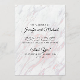 Moderne roze en grijze marmer programmakaart