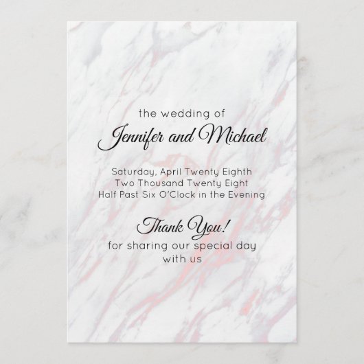 Moderne roze en grijze marmer programmakaart (Voorkant)