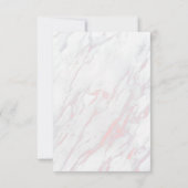 Moderne roze en grijze marmer RSVP kaartje (Achterkant)